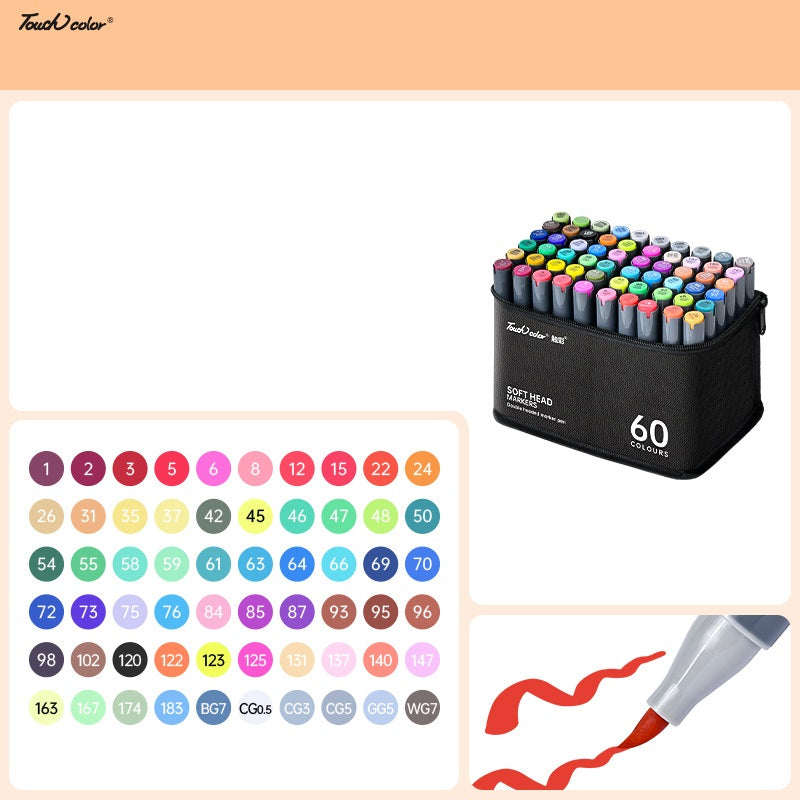 TOUCHCOLOR Alcohol Markers Brush Chisel Tip 24/36/48/60/80/120 60 Color