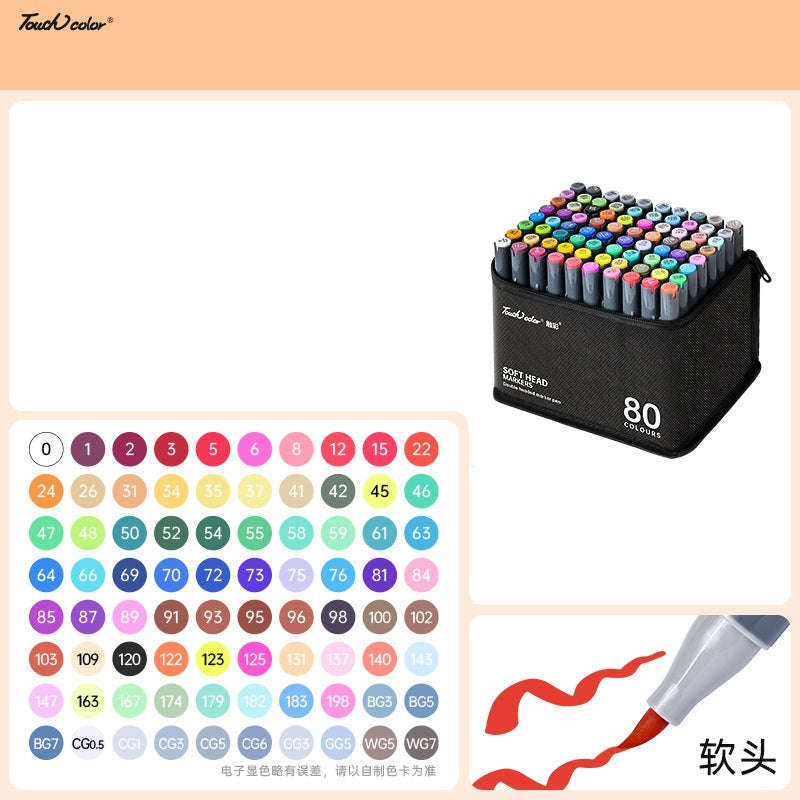 TOUCHCOLOR Alcohol Markers Brush Chisel Tip 24/36/48/60/80/120 80 Color