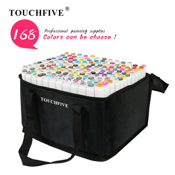 TouchFive Twin Markers 168 Full Colors Art Sketch Alcohol Based Pen Set