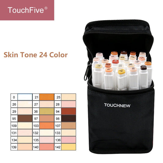 TOUCHFIVE Skin Tone Markers 24 Color Set for Portrait Illustration