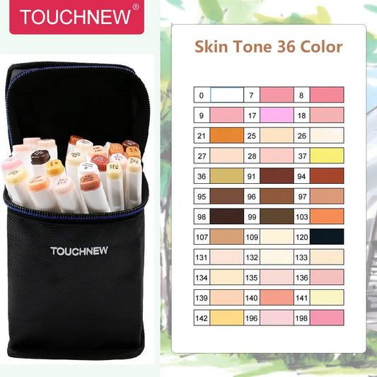 TOUCHNEW 36 Colors Skin Tone Art Alcohol Markers