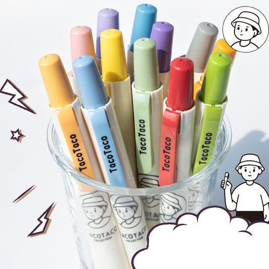 TacoTaco Retractable Highlighters 12 Pack Vantage Colors