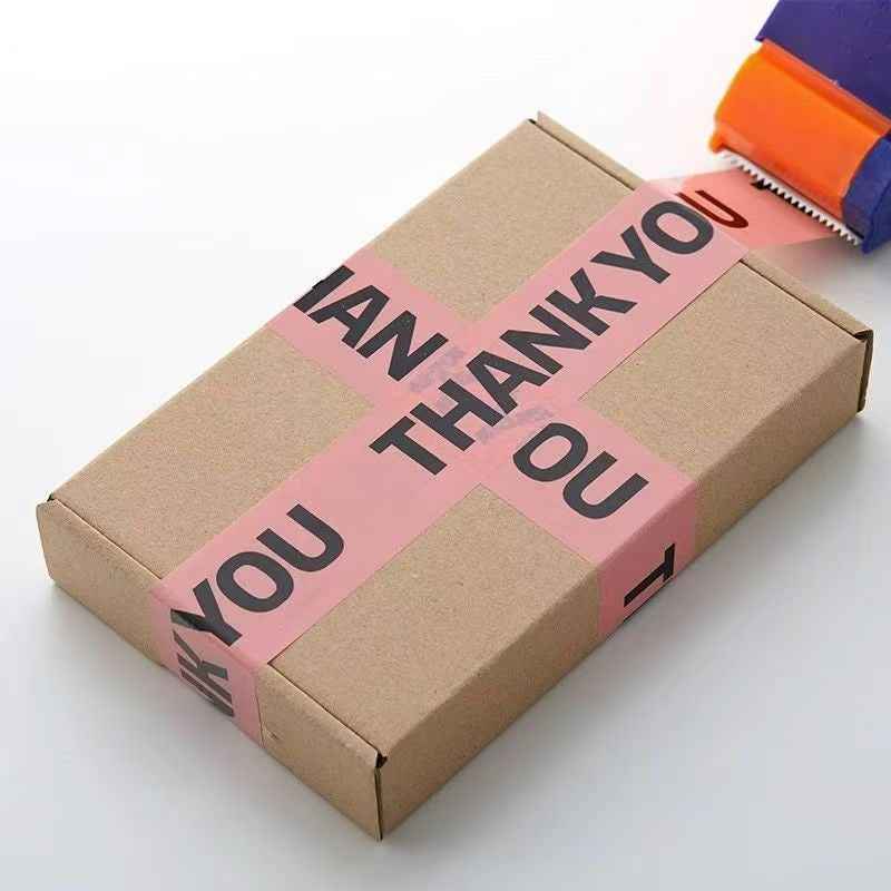 Designer Cute Packing Tape Thank You - Pink,3 Rolls