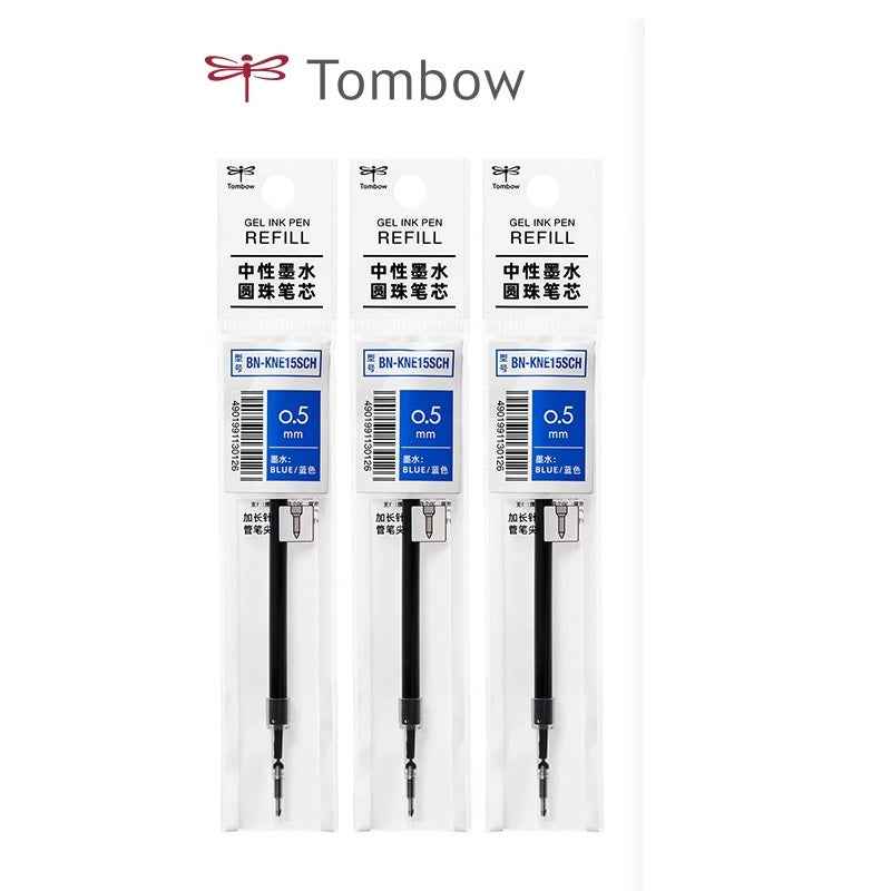 Tombow BN-KNE Gel Pen Refill - 0.5mm Black/Blue/Red - 3 Pack
