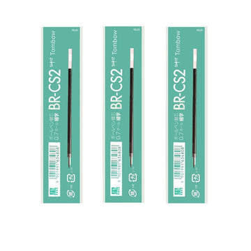 Tombow BR-CS2 Kuglepen Refill - 0,7 mm Sort/Rød/Blå/Grøn, 3 Pakke