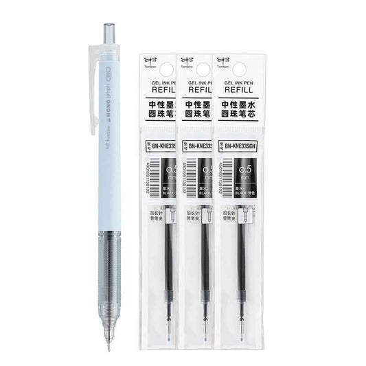 Tombow MONO Graph Lite Gel Ink Pen 0.5mm Black Ink with 3 Refills