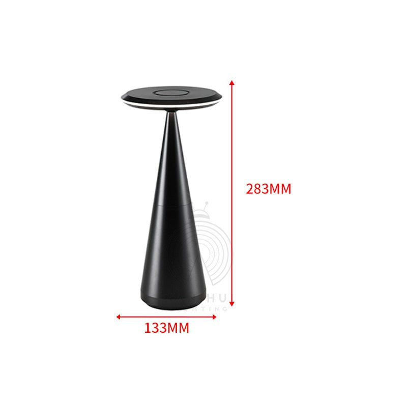 UFO Rechargeable Table Lamp | Aluminum Alloy Cordless Desk Light Black
