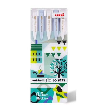 Uni-ball Signo RT1 Gelstift 0,5 mm Nordic Animal Edition – 5er-Pack