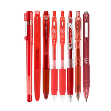 Σετ 8 τζελ στυλό Uni-ball/Pilot/Zebra με κόκκινο μελάνι