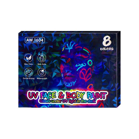 8 Color UV Face Body Paint Marker Pens Glows in the Dark