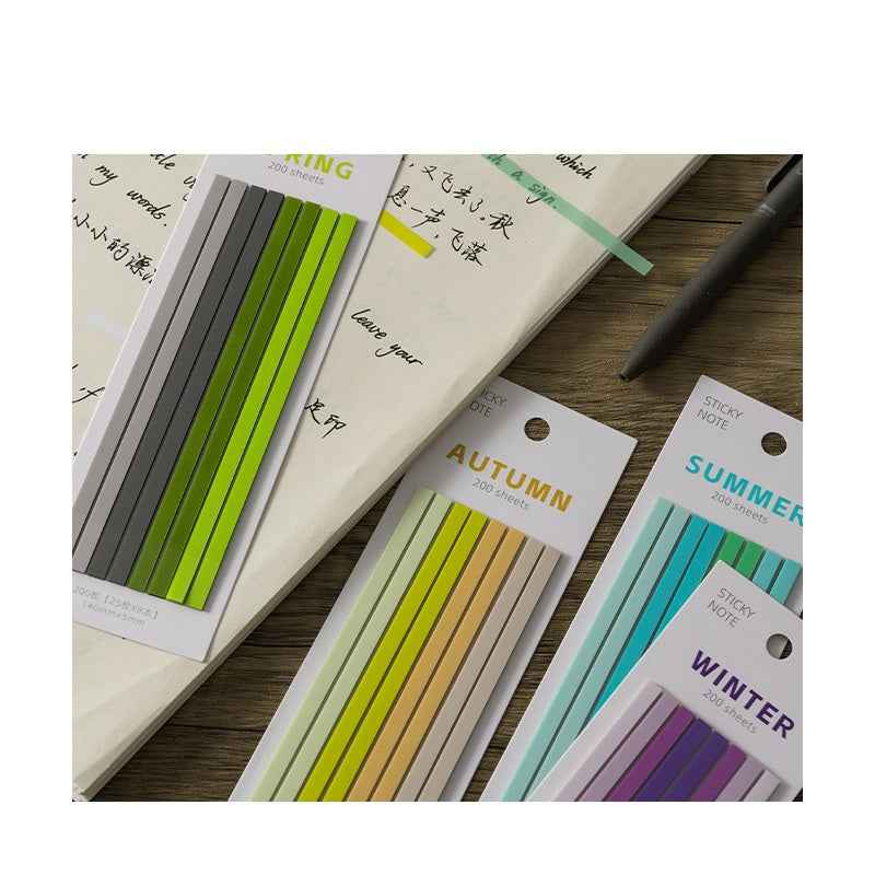 Extra Long Ultra-Thin Semi-Transparent PET Sticky Notes – 140×5 mm