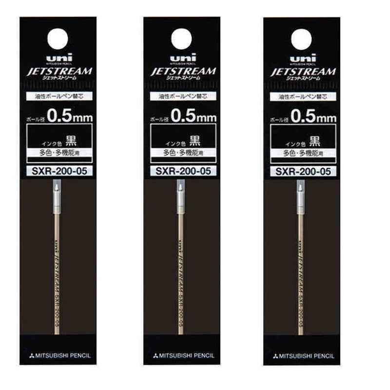 Uni SXR-200-05 Jetstream Ballpoint Multi Pen Refill - 0.5mm - 3 Pack