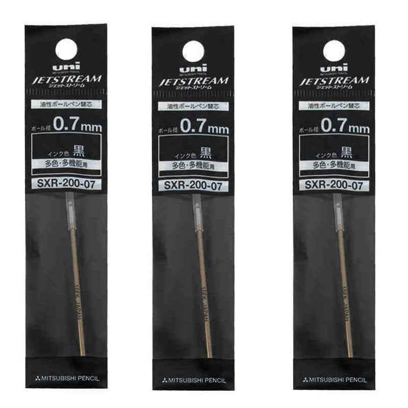 Uni SXR-200-07 Jetstream Ballpoint Multi Pen Refill - 0.7mm - 3 Pack