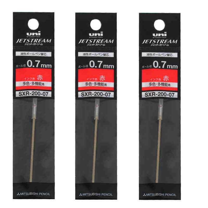 Uni SXR-200-07 Jetstream Ballpoint Multi Pen Refill - 0.7mm - 3 Pack