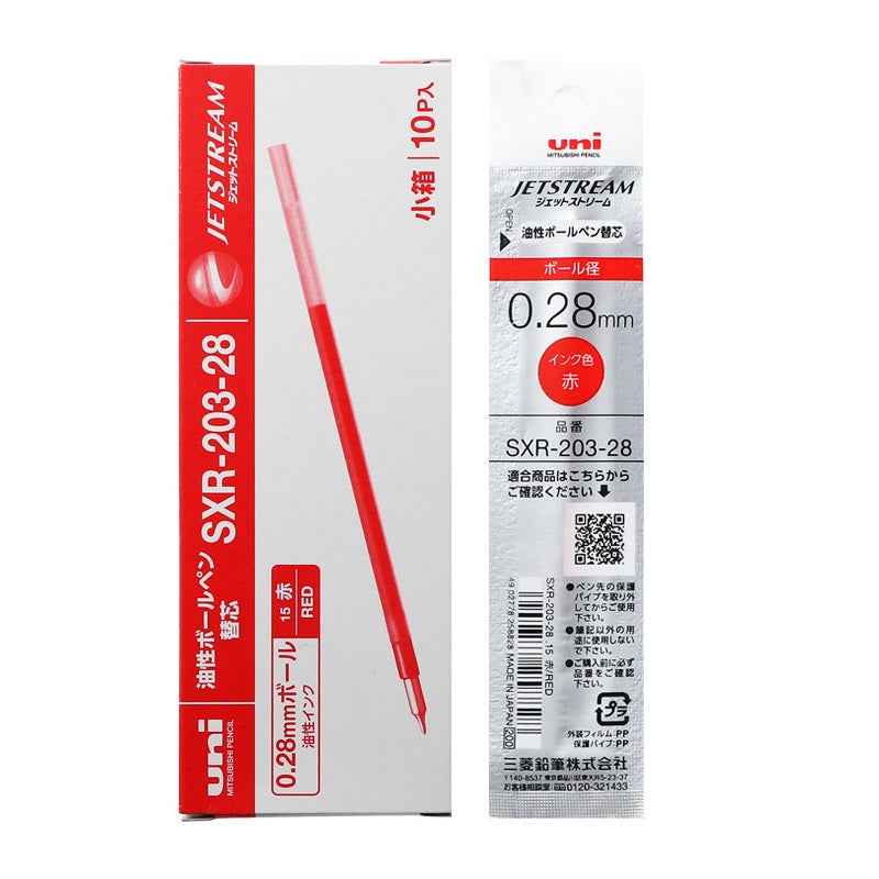 Uni SXR-203-28 Jetstream Ballpoint Pen Refill - 0.28mm - 10 Pack