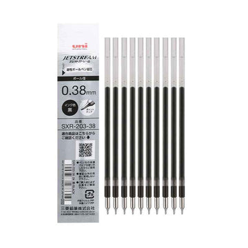 Uni SXR-203-38 Jetstream Ballpoint Pen Refill 0.38mm Black 10 Pack