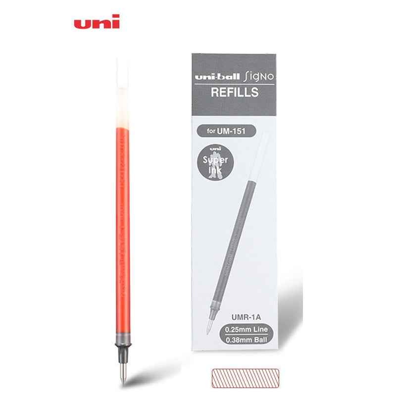 Uni-ball Signo UMR-1 Gel Pen Refill - 0.38mm - Black/Red/Blue - 12 Pack