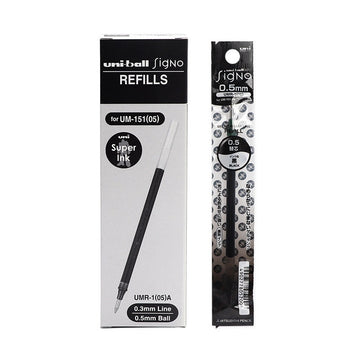 Uni-ball Signo UMR-1 Gel Pen Refill - 0.5mm - Black Ink - 12 Pack
