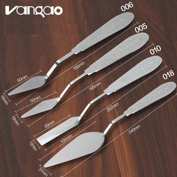 VANGAO Flexible All-Steel Palette Knives, 4-Piece Mixed-Size Set