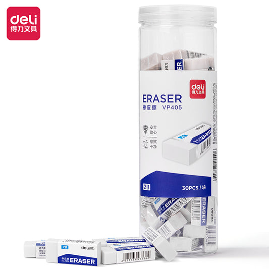 DELI 2B Eraser,White,Small 30 Pack