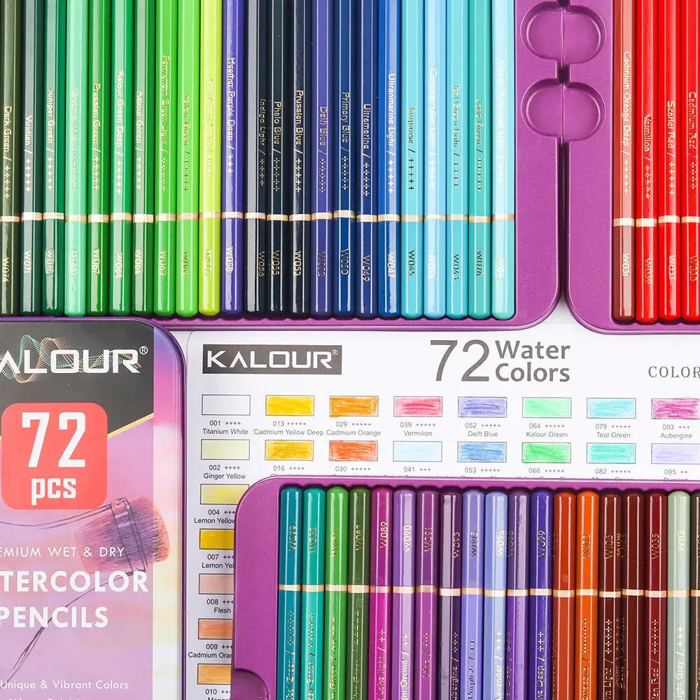 KALOUR 72 Premium Wet Dry Watercolor Pencils Set