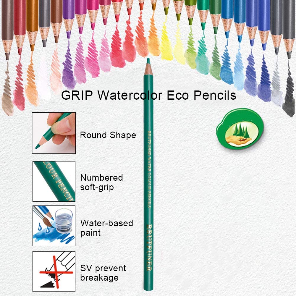 BRUTFUNER 180 Colors Watercolour Pencils Set for Drawing Sketching Shading Coloring