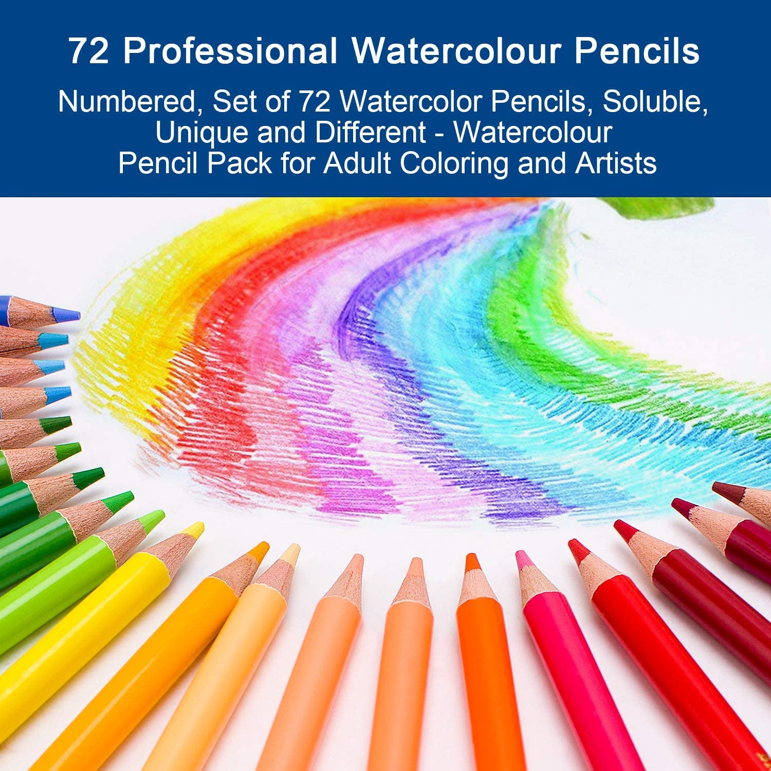 BRUTFUNER 72 Professional Watercolor Soluble Pencils Art Drawing Set