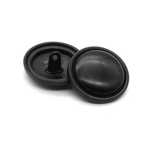 1 Inch Round Thin Edge Metal Shank Buttons for Sewing 20pcs Black