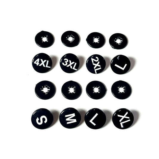 Black White Orange Round Plastic 2in1 Clothing Size Snap Buttons 990 Pack(F-6XL)