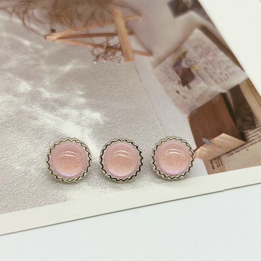 11.5mm Acrylic Sunflower Colorful Glittery Buttons for Shirts Sweaters 60pcs Pink