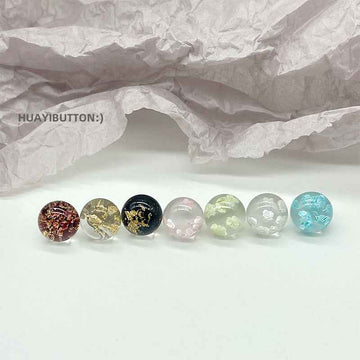 Round resin buttons with dried flowers, mixed colors (56-pack for children’s sweaters)