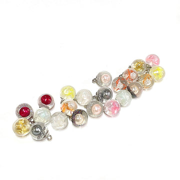 10mm palace pearl & gold-foil buttons, assorted round colors, metal loop backs