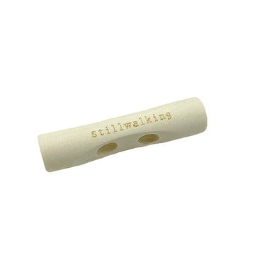 Ivory wooden toggle strip with engraved letters, long 60mm