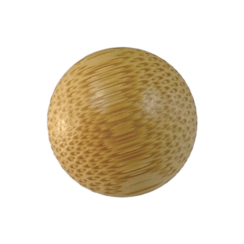 Natural round bamboo mushroom button with metal shank, single piece