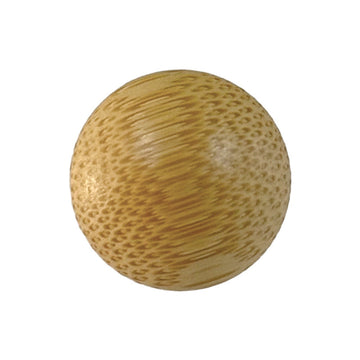 Natural round bamboo mushroom button with metal shank, single piece