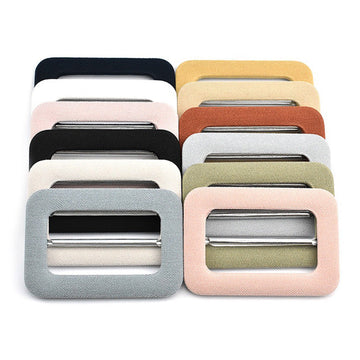 12 fabric-covered D-ring buckles, assorted colors, with metal adjuster bar