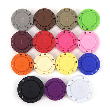 Runde Magnetknöpfe aus Nylon, farbig, mit L/R-Markierung, 22/26 mm, 10er Set