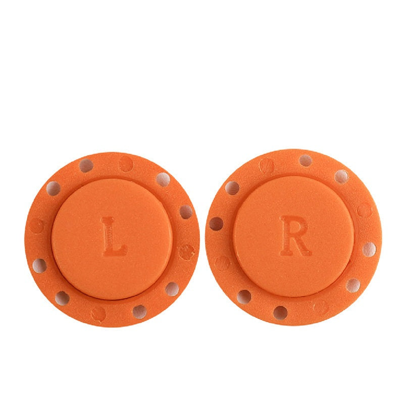 Orange Magnetknöpfe aus Nylon, L- und R-Seite, rund mit Nietenrand