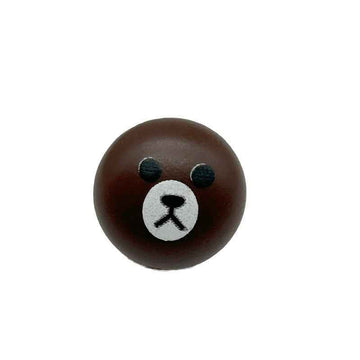 15mm braune Kunststoffknöpfe mit Cartoon-Bärenmotiv, 1 Stück