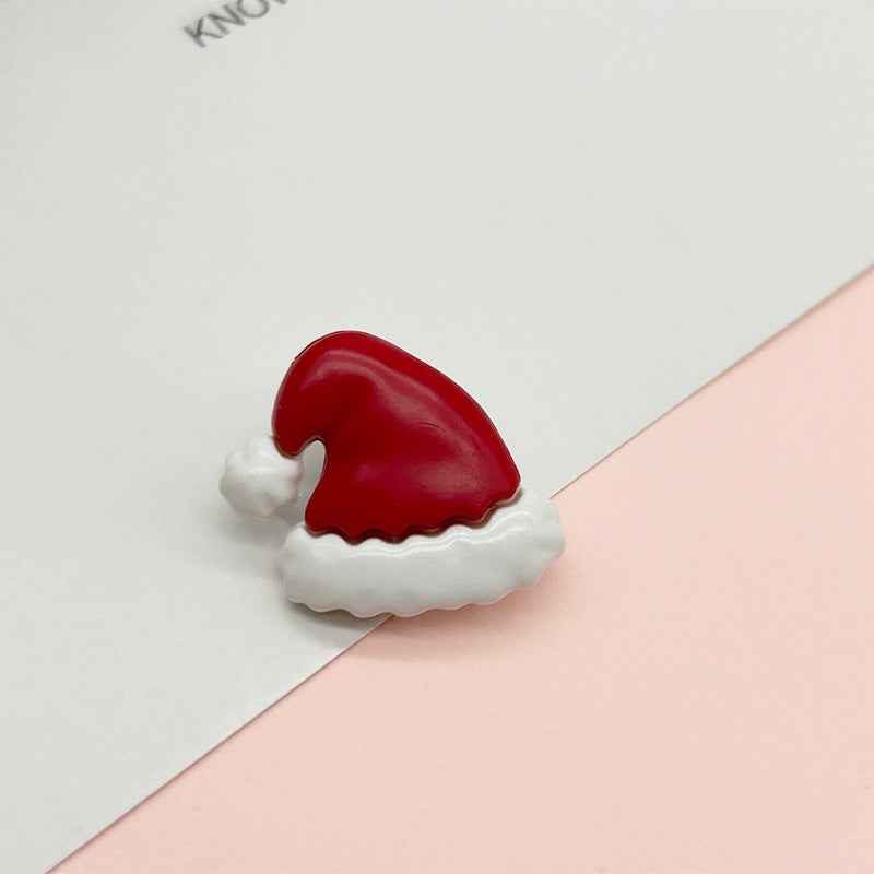 Rot-weißes Weihnachtsmützen-Design Kunststoffknopf mit Öse