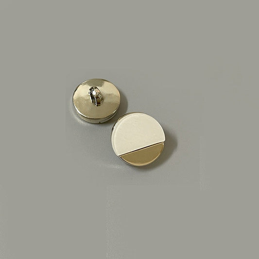 18/21.5/25mm Round Two-tone Gold and White Resin Sewing Buttons with Shanks 500pcs