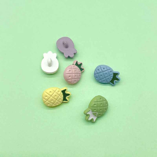 20mm Colorful Cartoon Pineapple Plastic Buttons for Children's Clothing 198 Pack