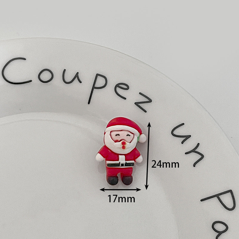 Santa Claus resin button with metal shank, red hat and suit, 24mm x 17mm
