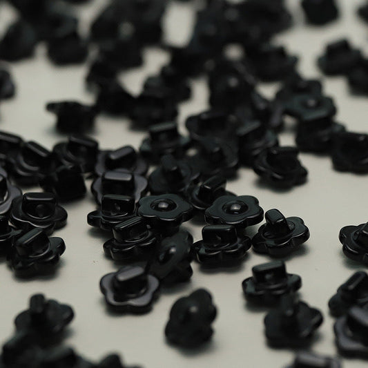 11.5mm Black and White Plum Blossom Buttons with Shanks for Shirts and Dresses 50pcs Black
