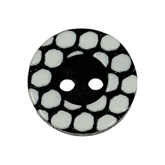 13mm Round Polka Dot Black and White Two-Hole Resin Buttons for Shirts 50pcs