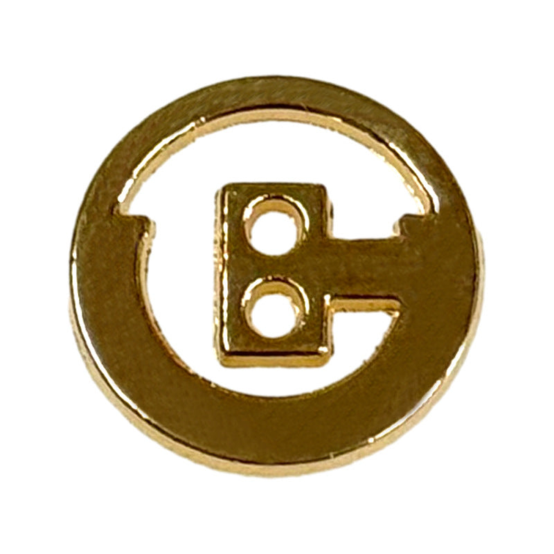12.5/15mm hollow two-hole metal button, gold tone