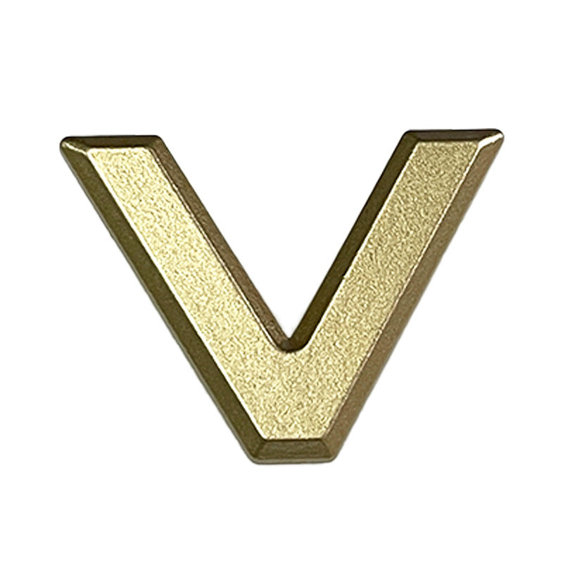 Gold V-shaped two-prong metal button, 29mm for leather bags & shoes