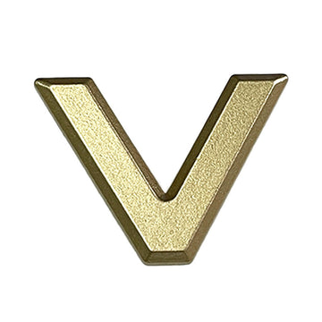 Gold V-shaped two-prong metal button, 29mm for leather bags & shoes