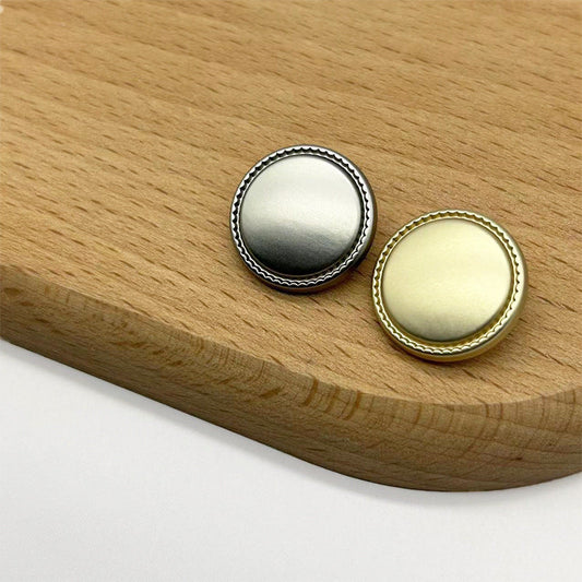 18/20/23mm Serrated Edge Matte Gold Silver Round Metal Shank Buttons for Coats 20pcs