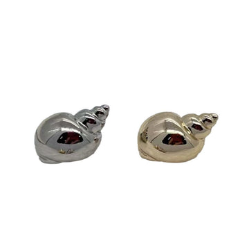 3D glossy conch alloy buttons with high shanks, silver and gold (2 views)